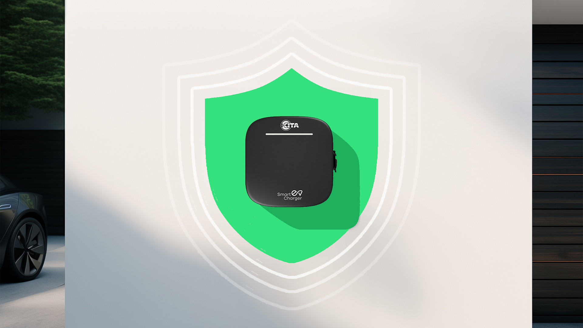 CITA Smart 7kW AC charger connected to electric car