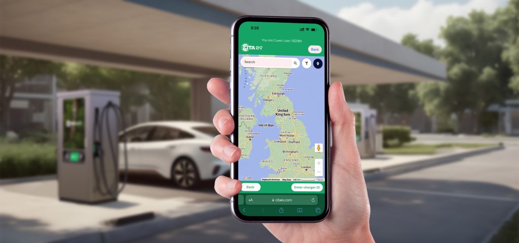 Mobile app interface for DC fast charger control